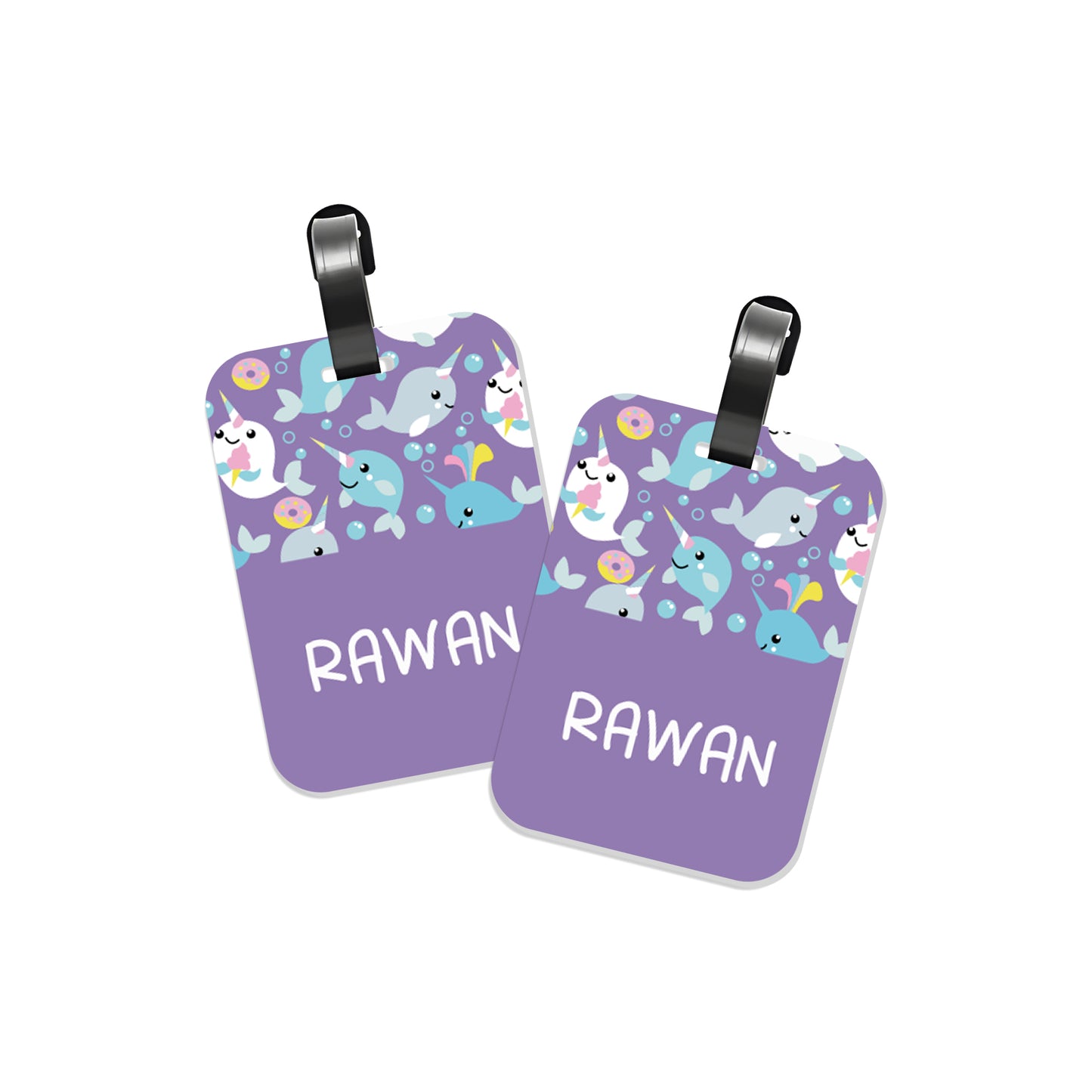 School Tags D161 - Purple Fish
