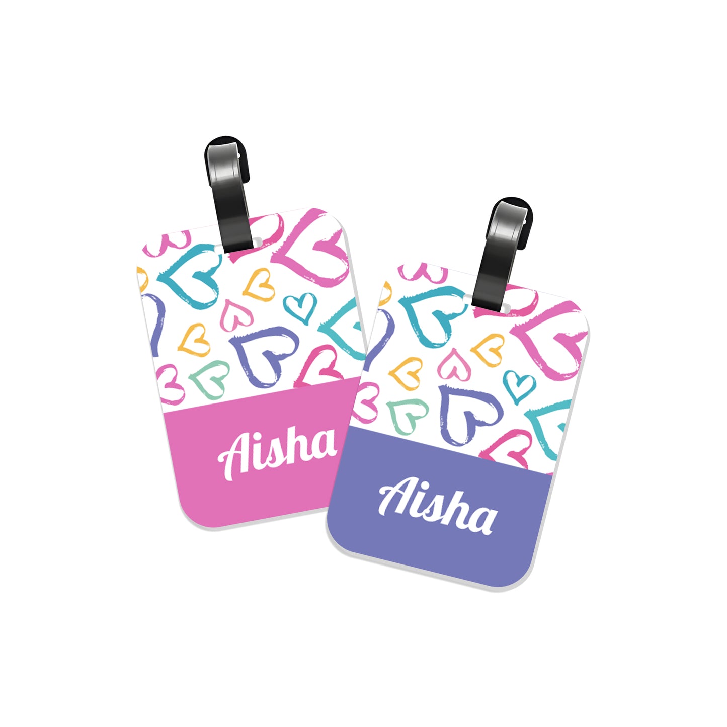 School Tags D163 - Heart Pattern