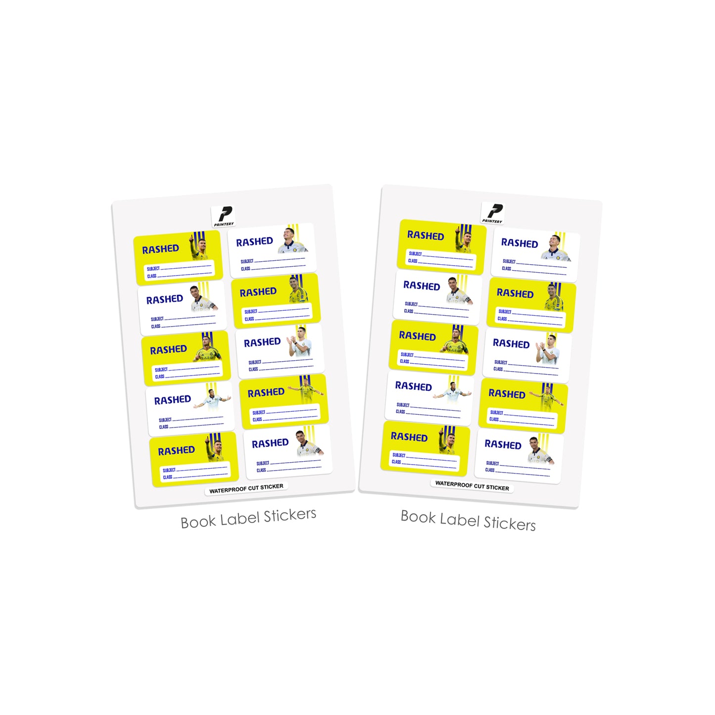 School Label Stickers Pack D168 - Ronaldo