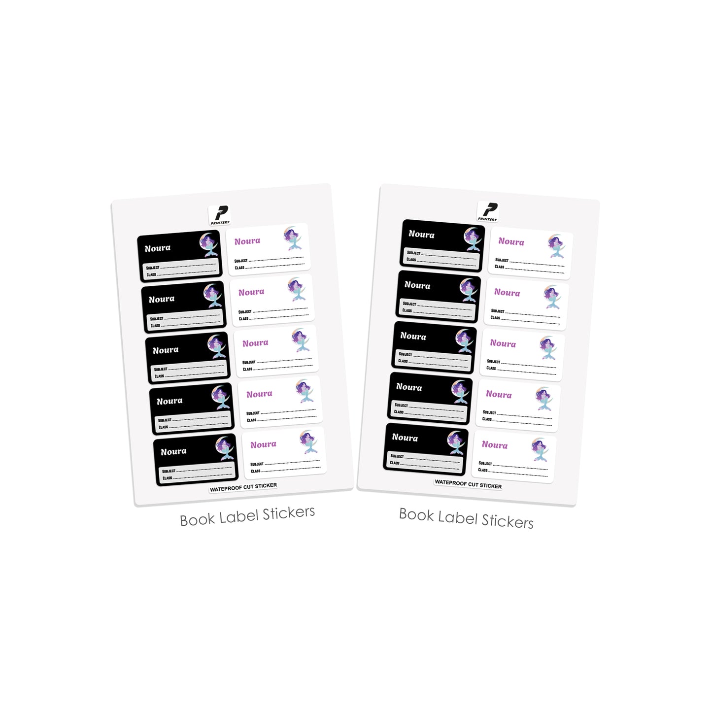 School Label Stickers Pack D160 - Mermaid