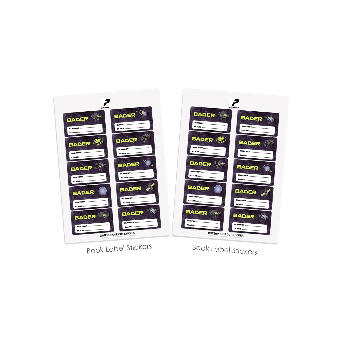 School Label Stickers Pack D141 - Fly high Space