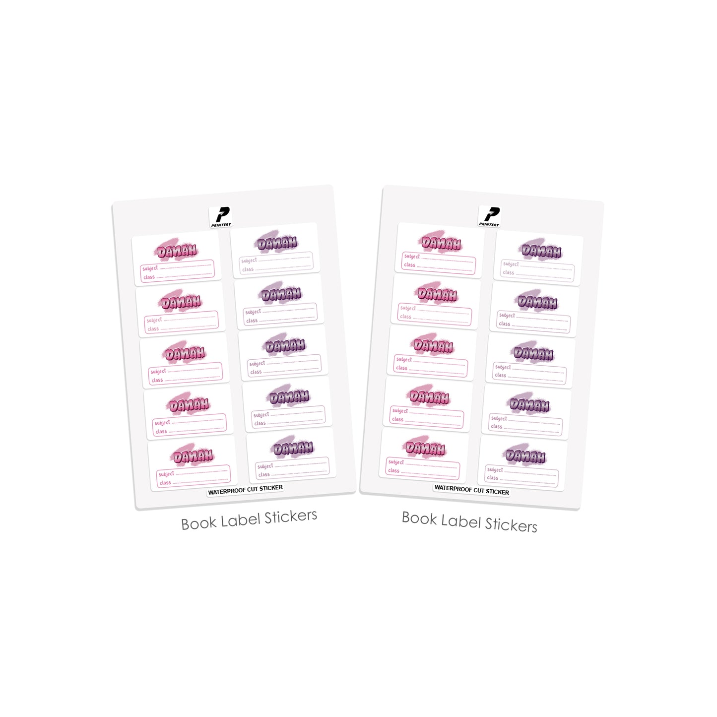 School Label Stickers Pack D142 - Graffiti Girl