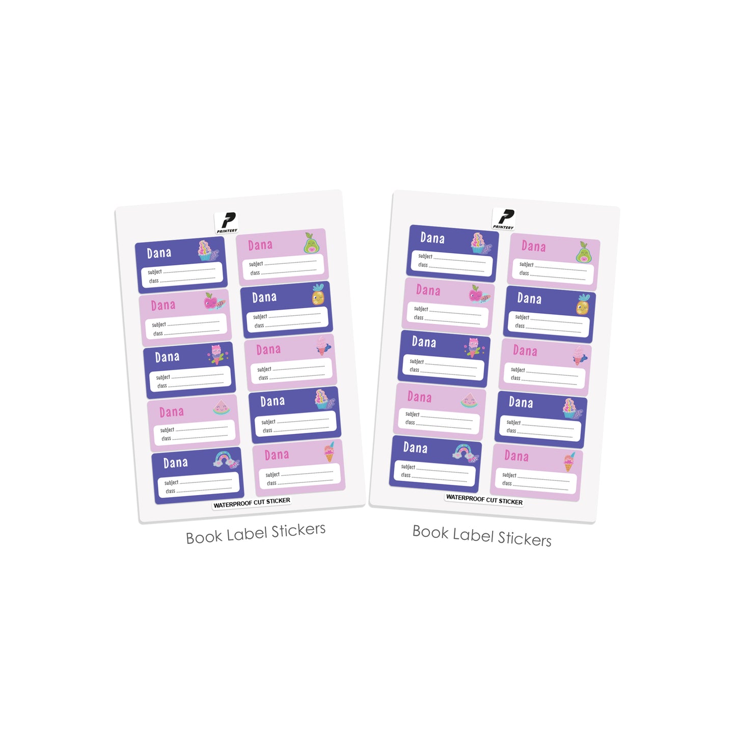 School Label Stickers Pack D158 - Icecream
