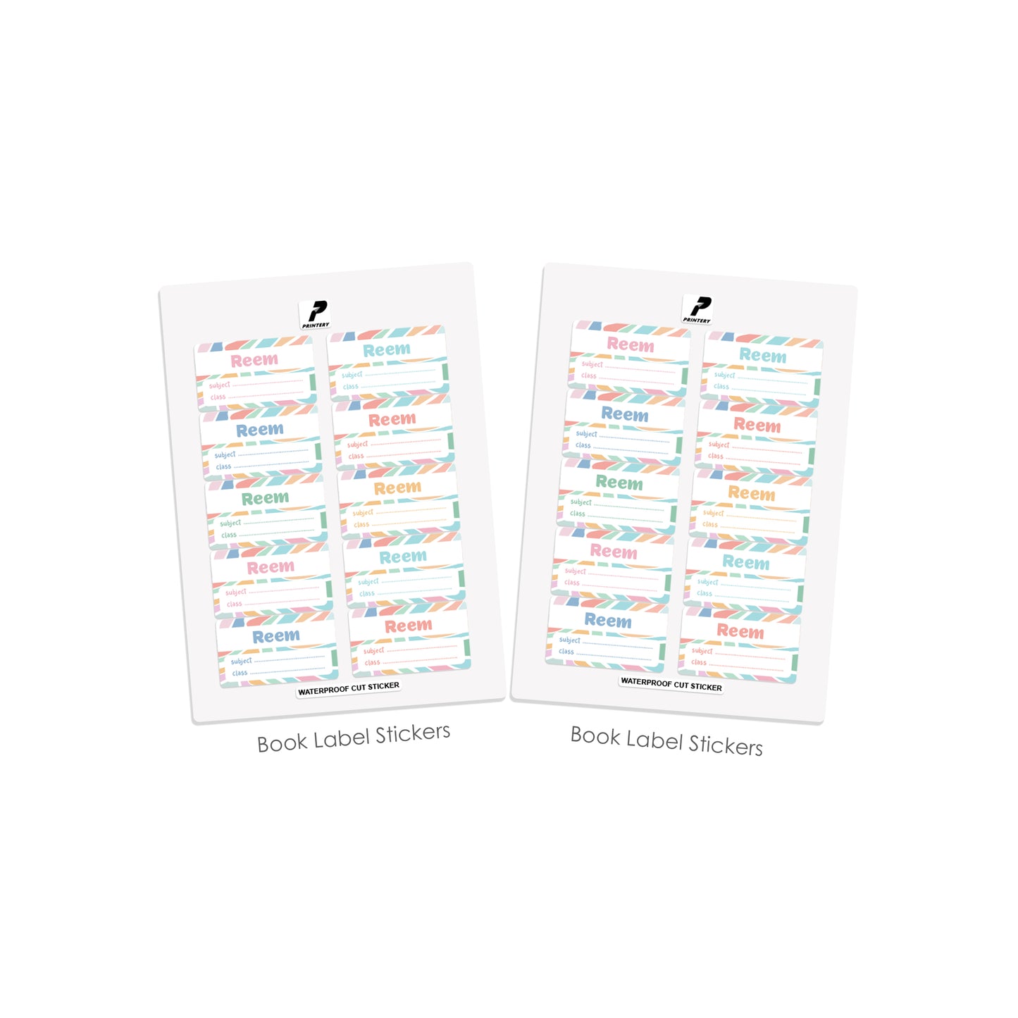 School Label Stickers Pack D164 - Color Waves