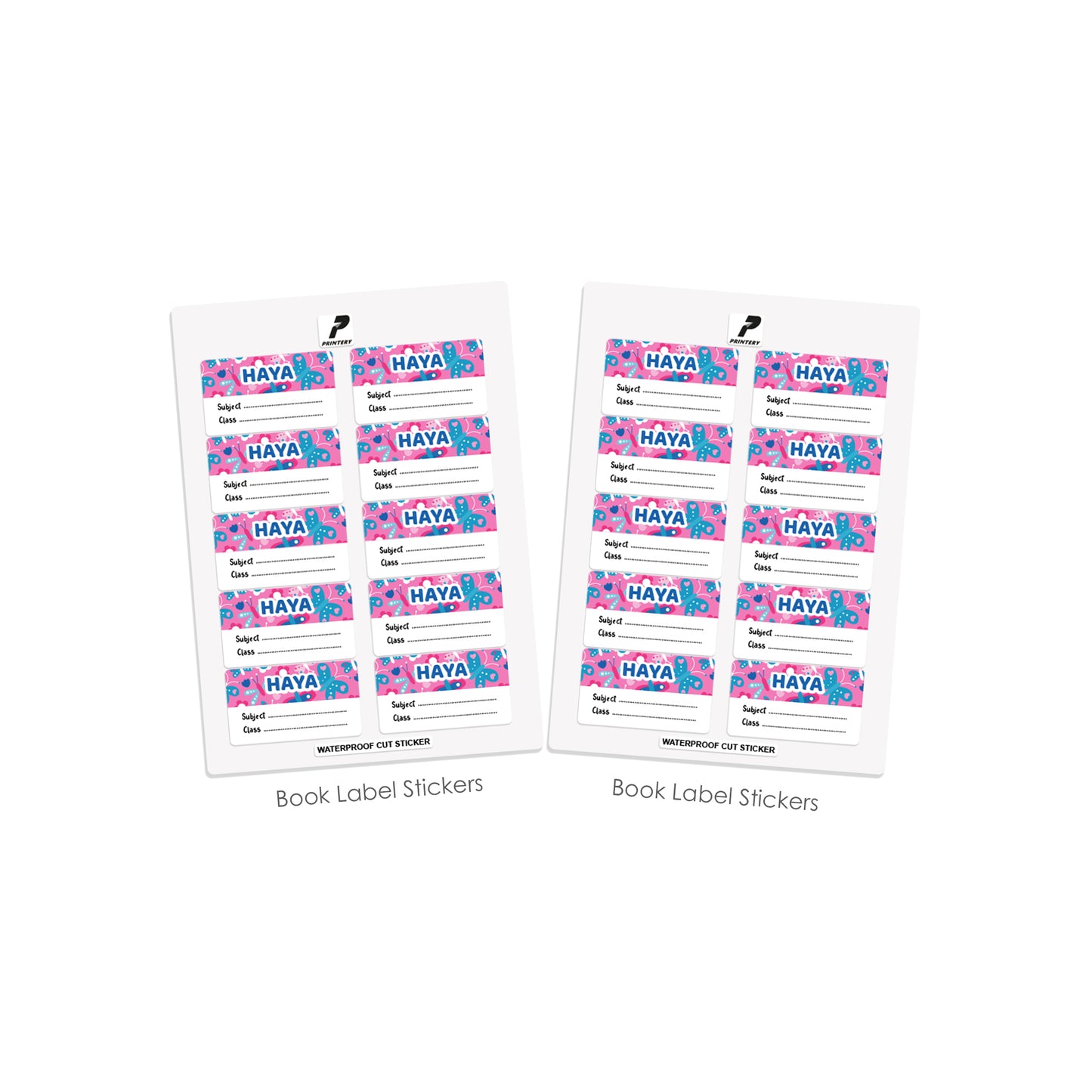 School Label Stickers Pack D120 - Butterfly