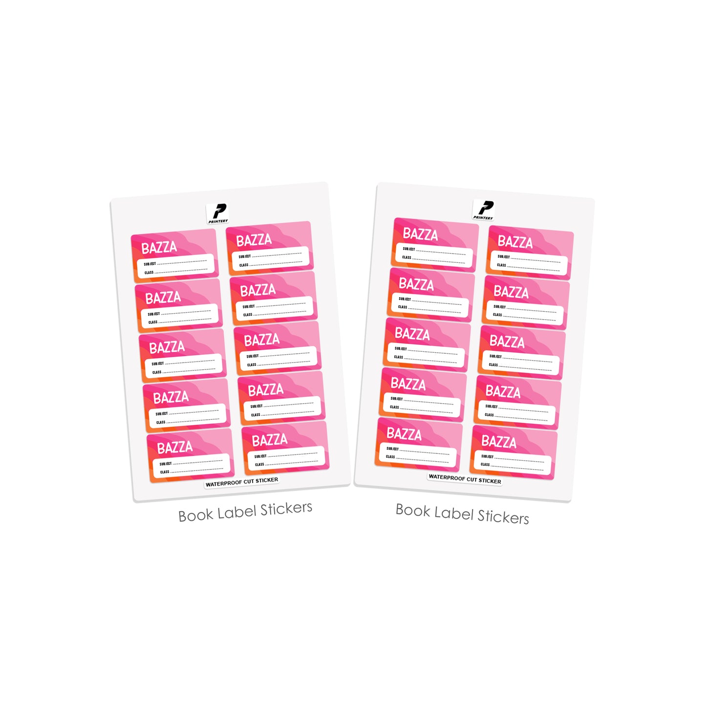 School Label Stickers Pack D165 - Pink Retro Waves