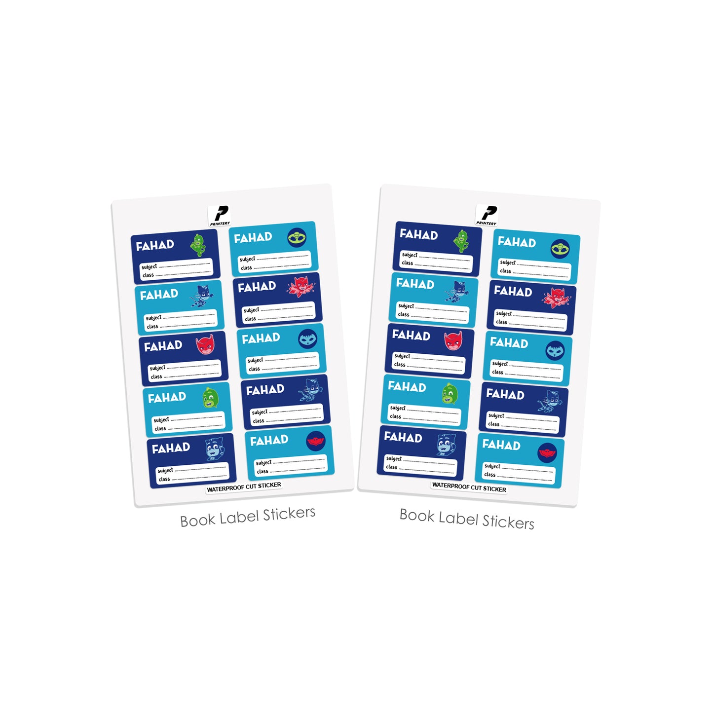 School Label Stickers Pack D152 - PJ Masks