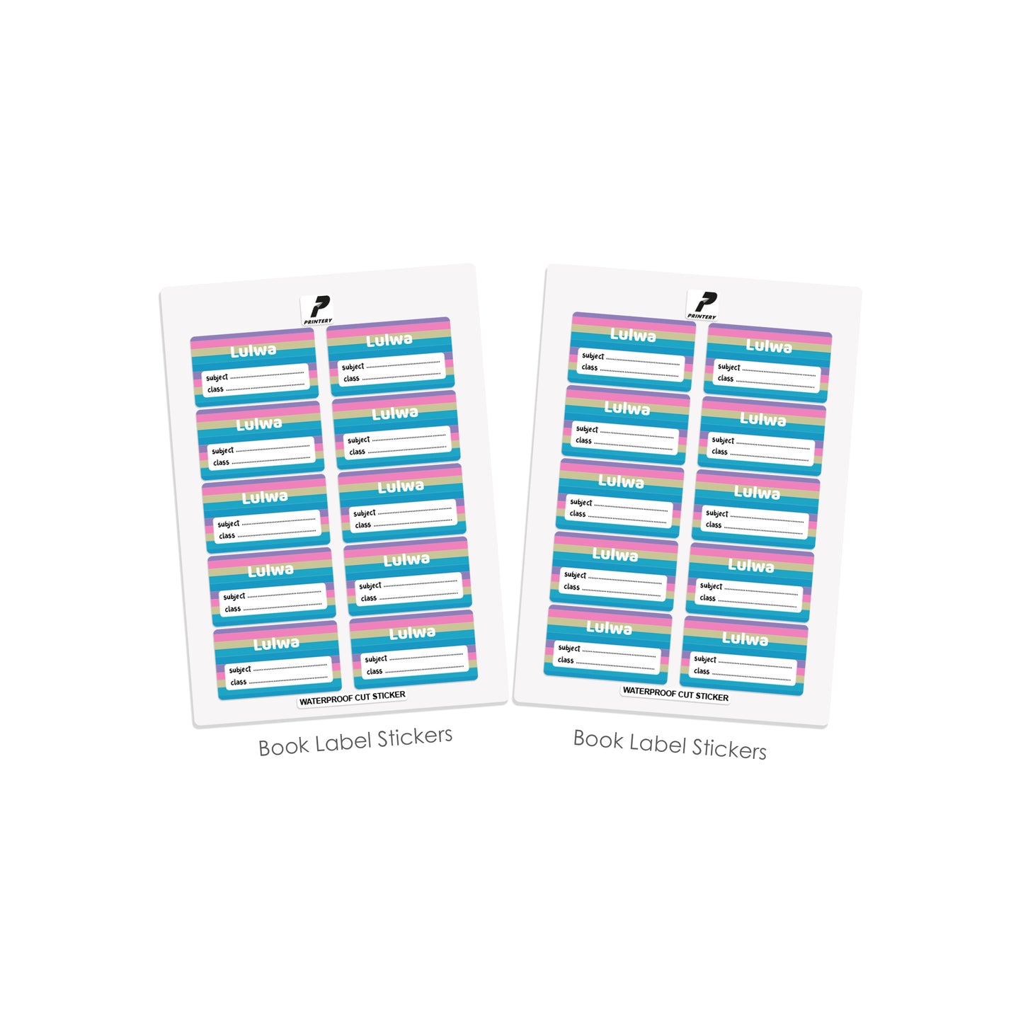 School Label Stickers Pack D156 - Color Stripes