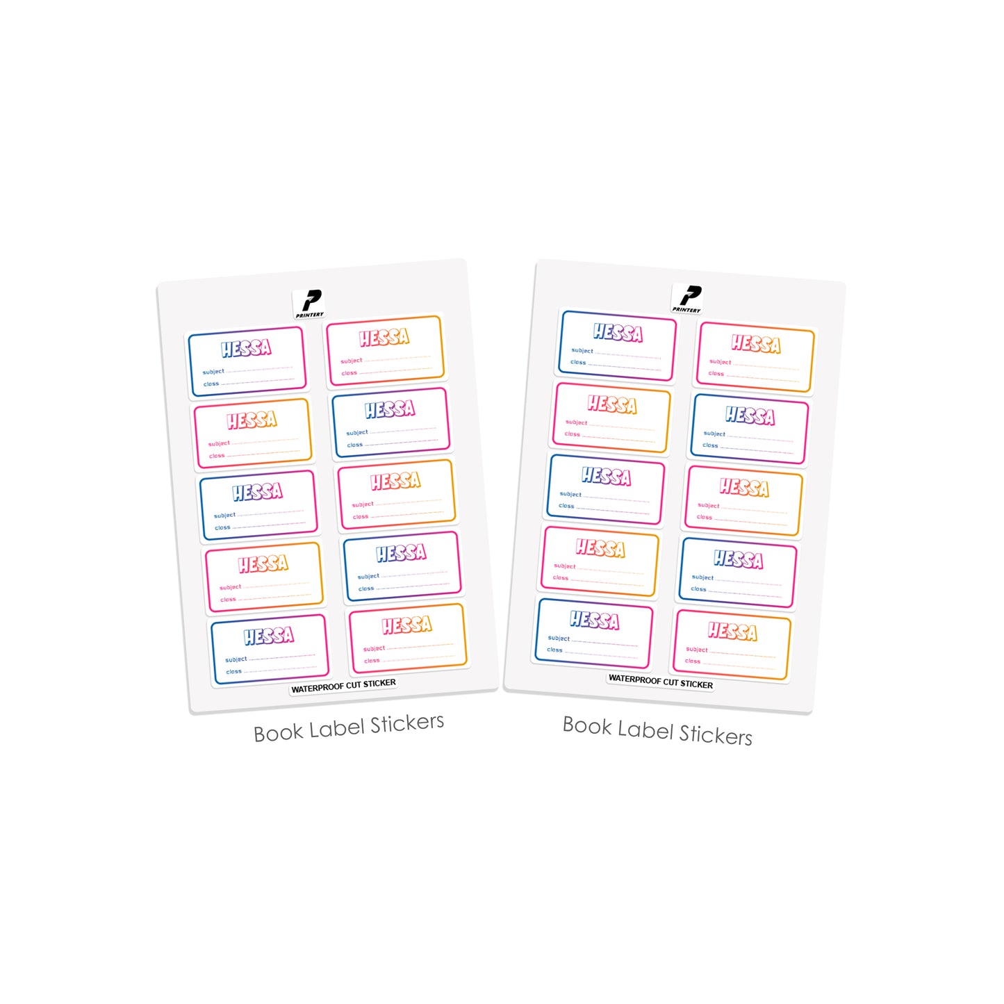 School Label Stickers Pack D167 - Gradient Girls