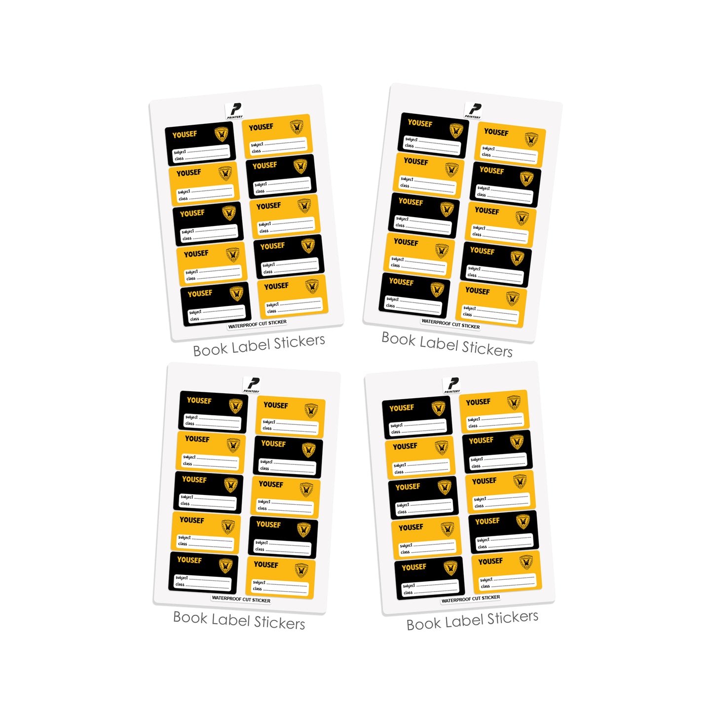 School Label Stickers Pack D127 - Al Qadsia