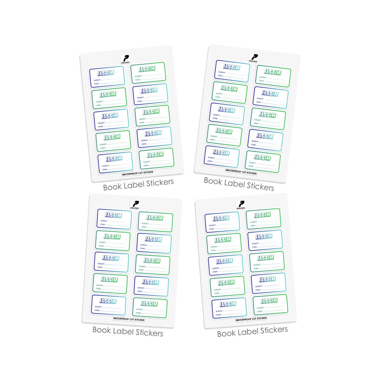 School Label Stickers Pack D166 - Gradient Boys