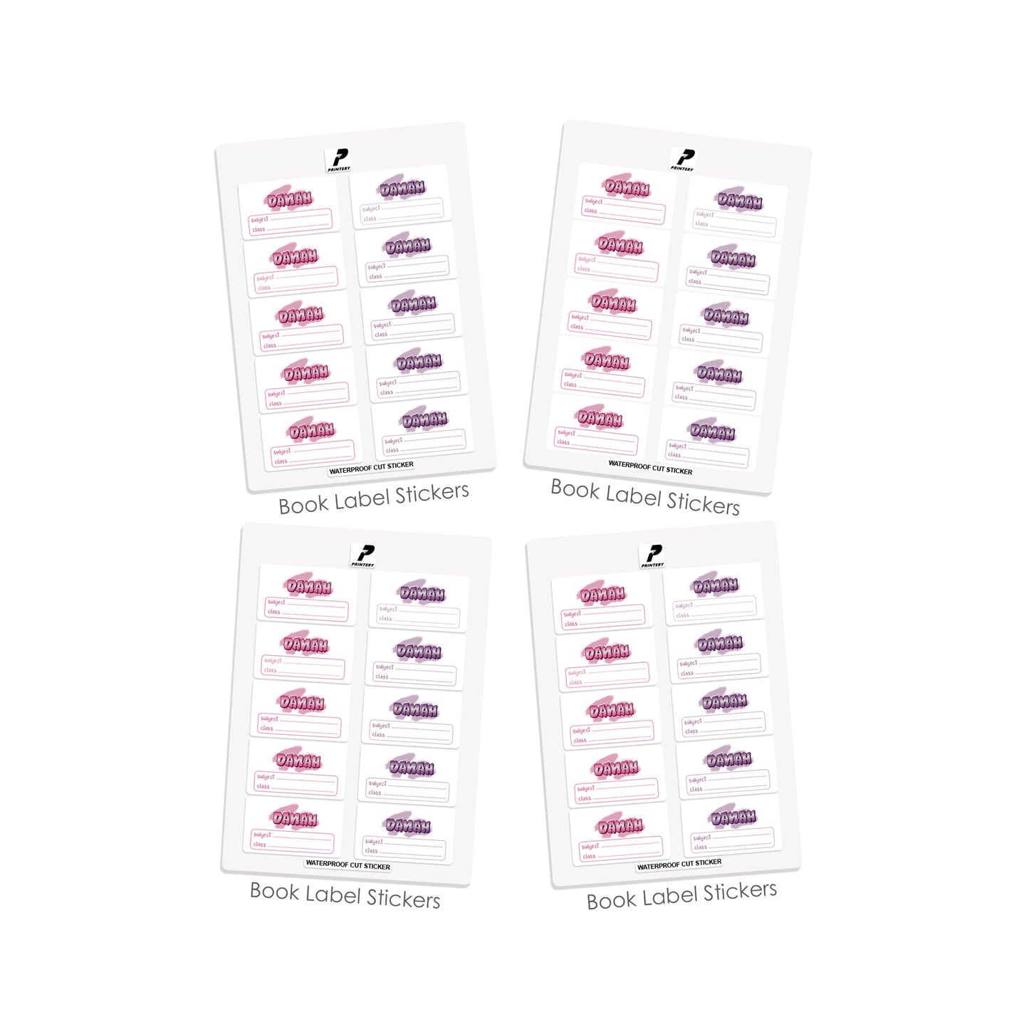 School Label Stickers Pack D142 - Graffiti Girl