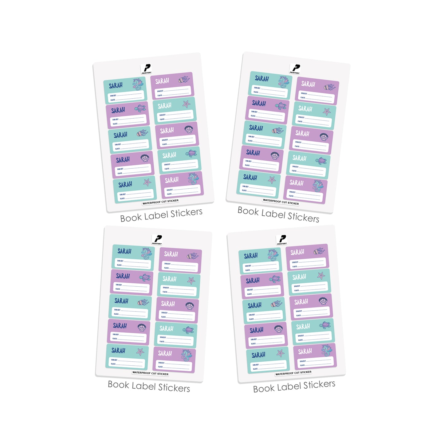 School Label Stickers Pack D122 - Unicorn