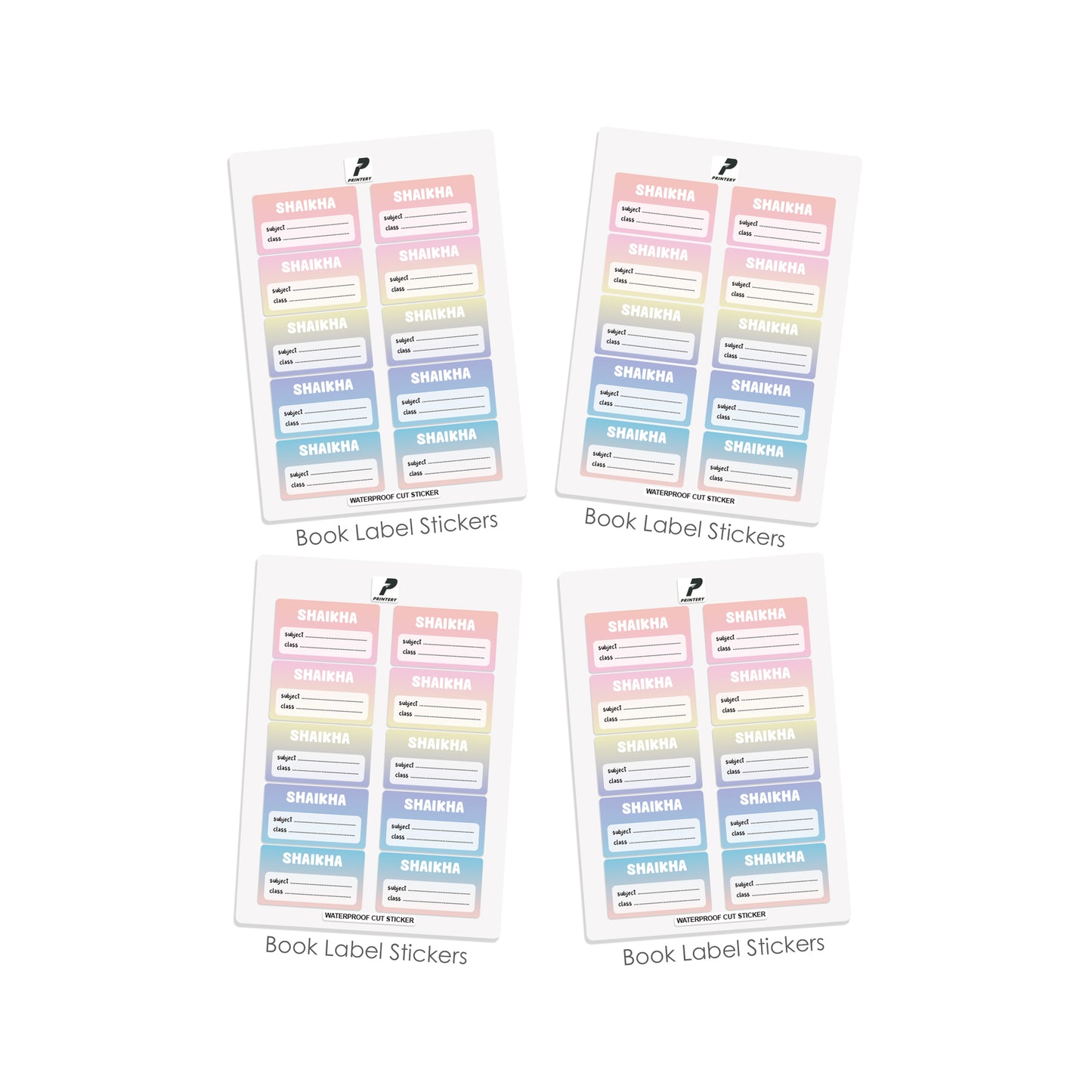 School Label Stickers Pack D140 - Basic Theme