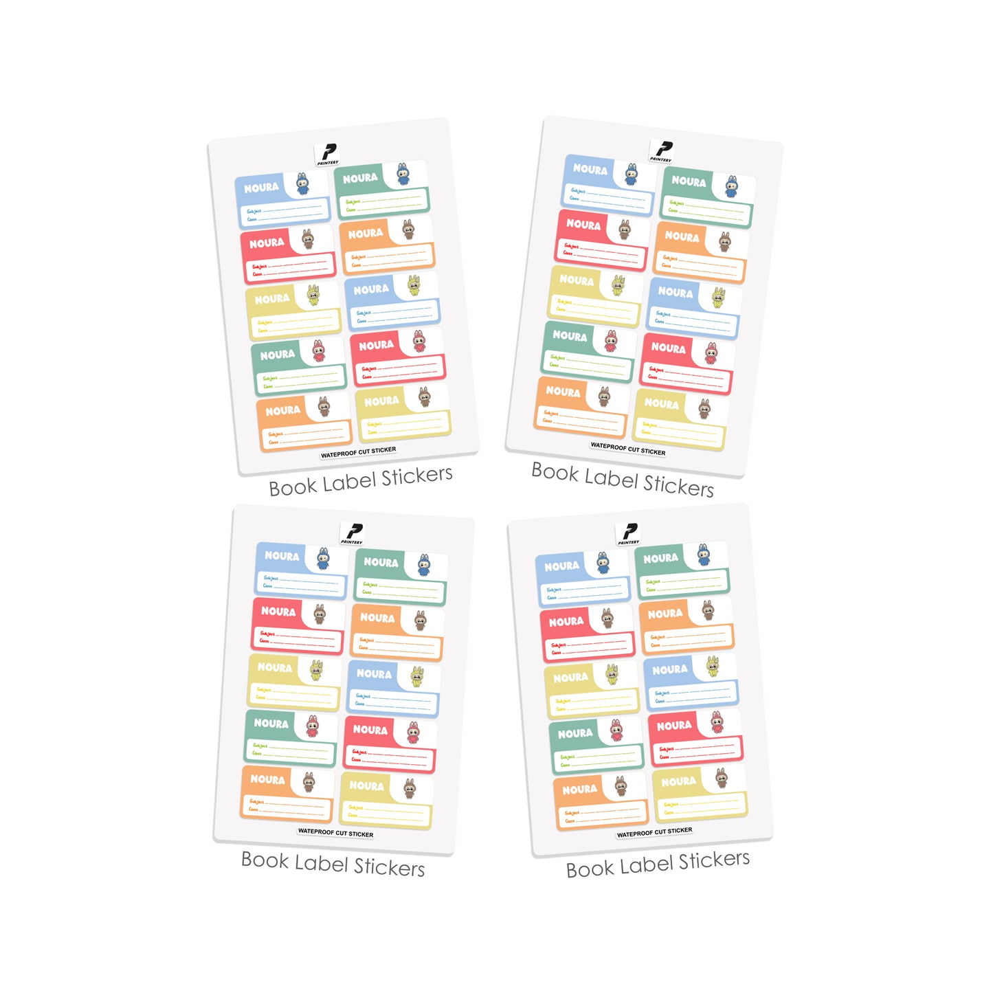 School Label Stickers Pack D159 - Labubu