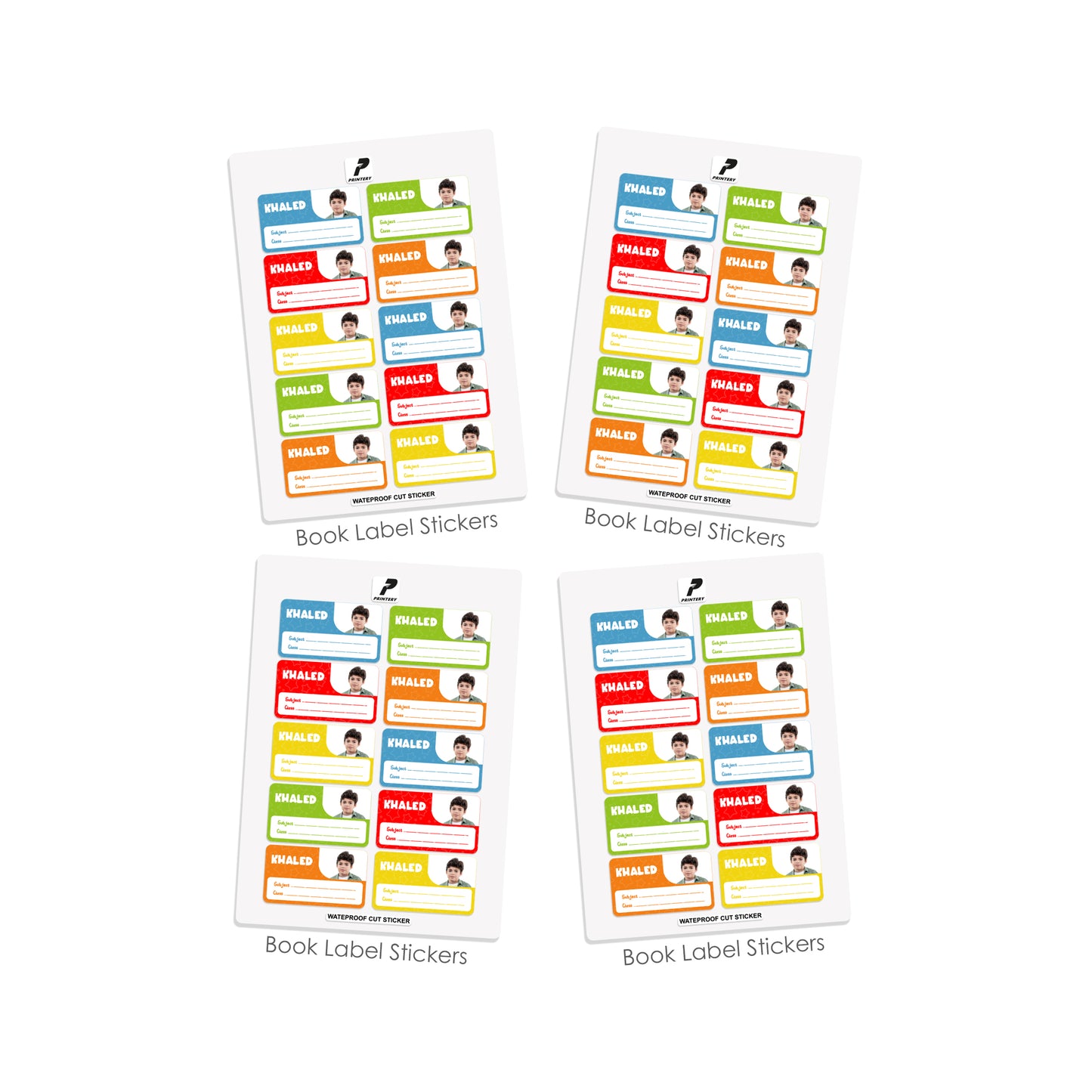 School Label Stickers Pack D133 - Boy Photo Theme