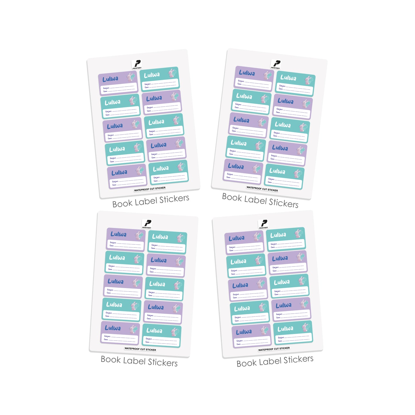 School Label Stickers Pack D116 - Rabbit