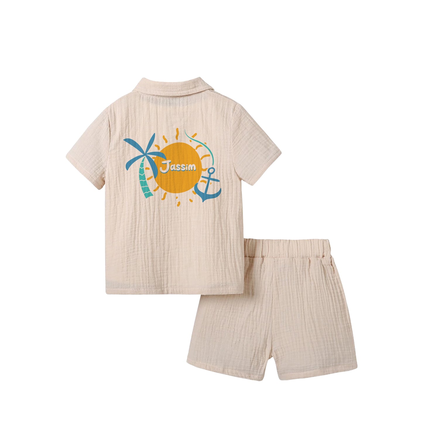 Summer Collar Shirt Set Beach