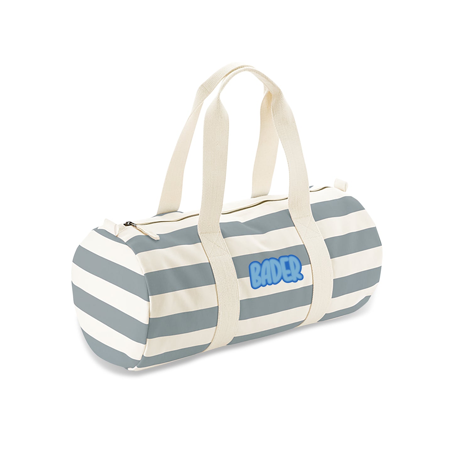 Gray Stripes Organic Barrel Bag D13