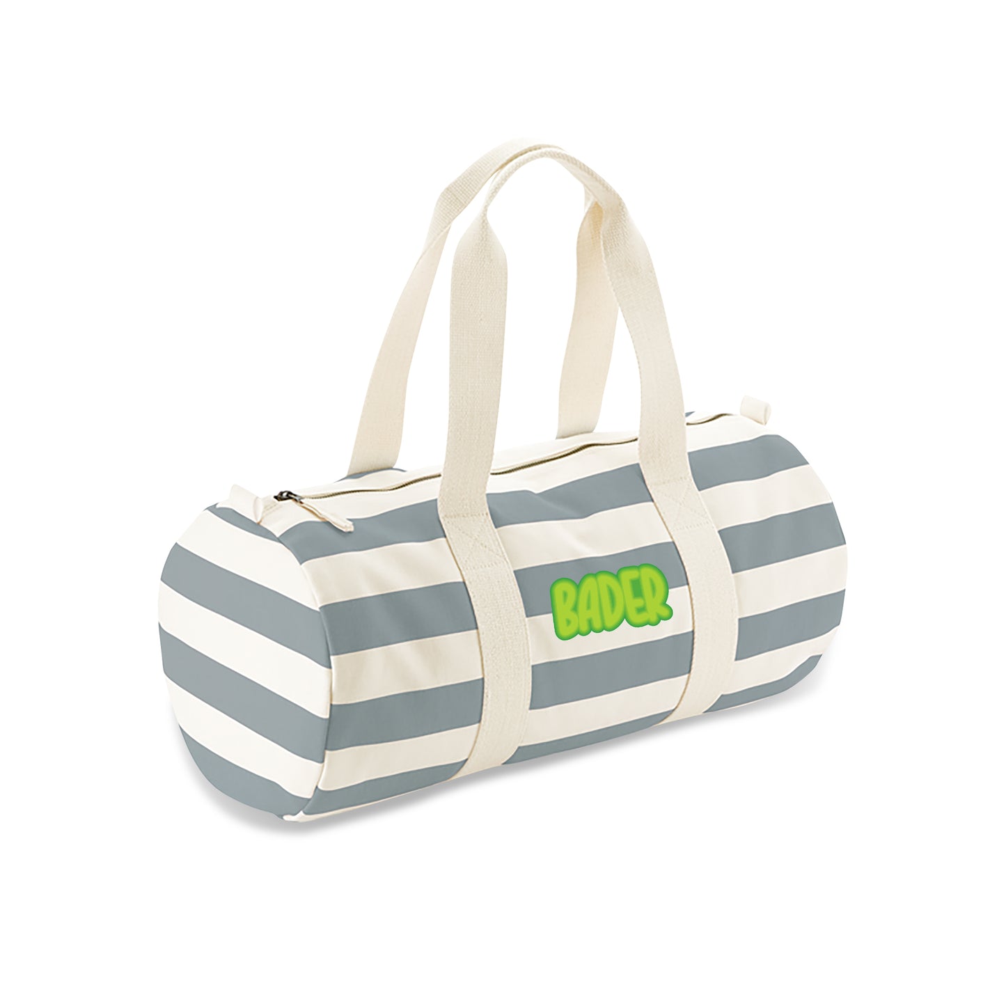 Gray Stripes Organic Barrel Bag D13