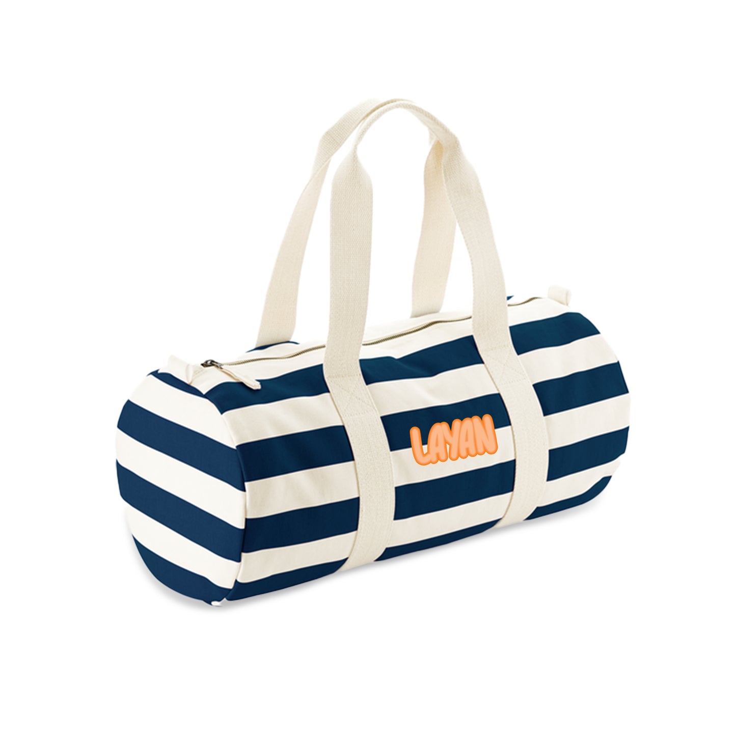 Blue Stripes Organic Barrel Bag D13