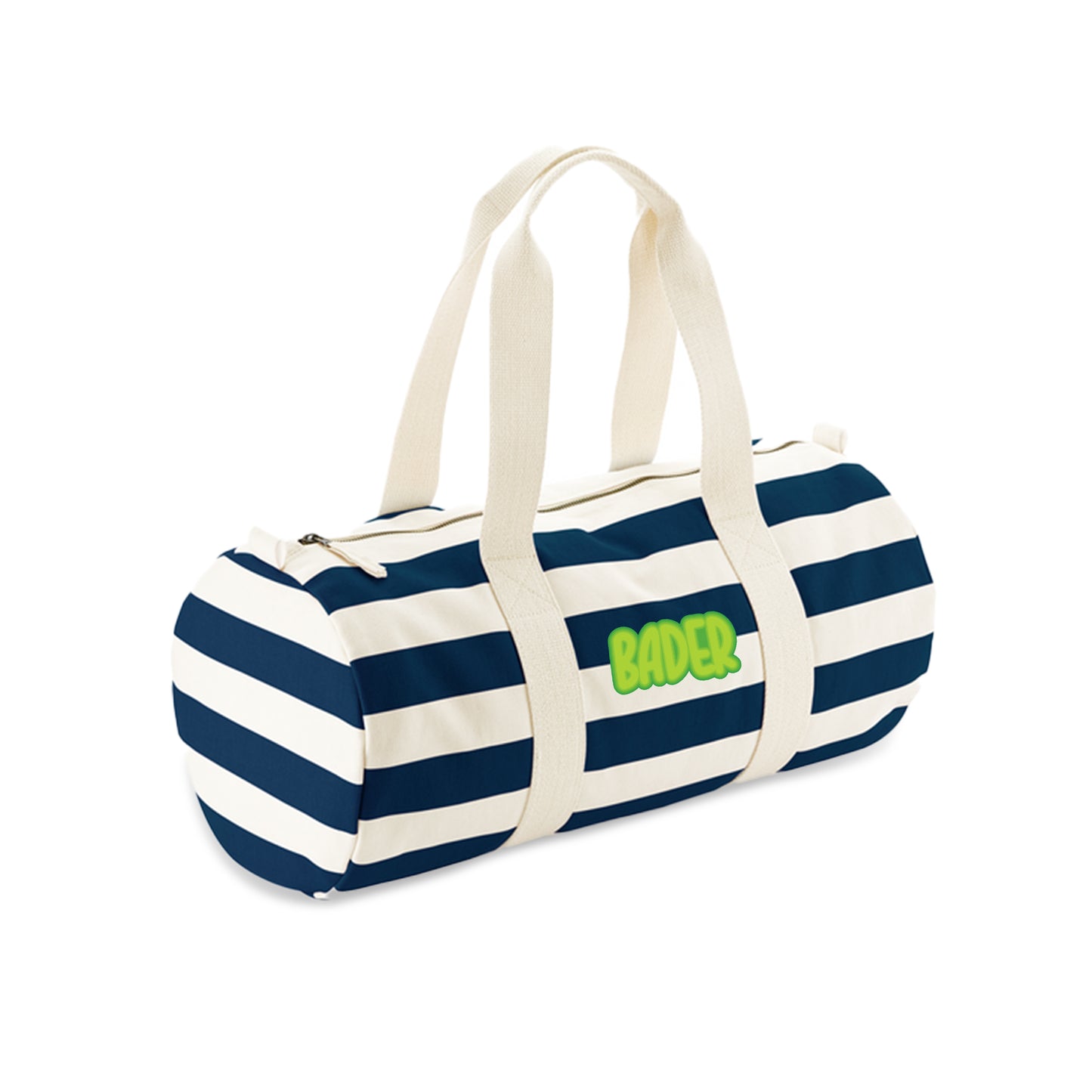 Blue Stripes Organic Barrel Bag D13