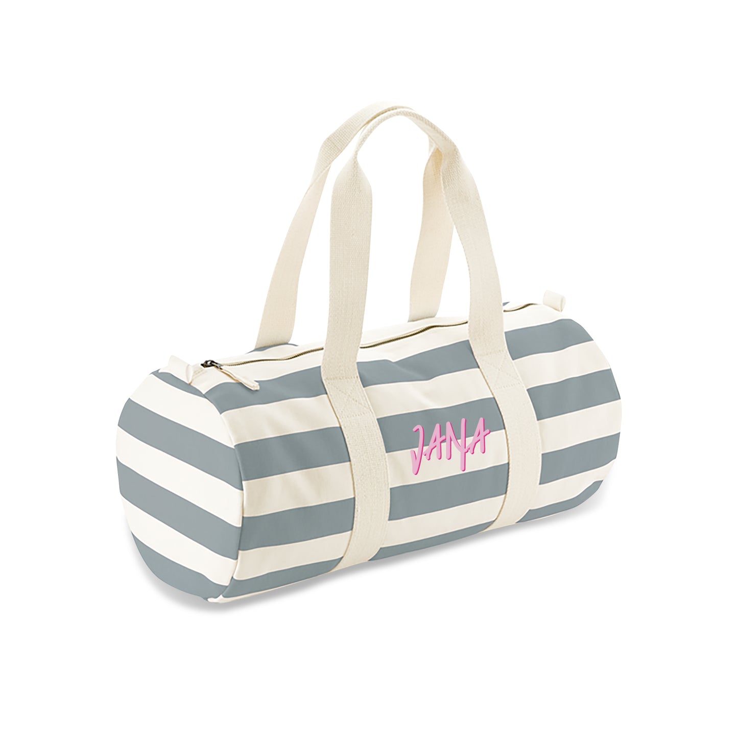 Gray Stripes Organic Barrel Bag D14