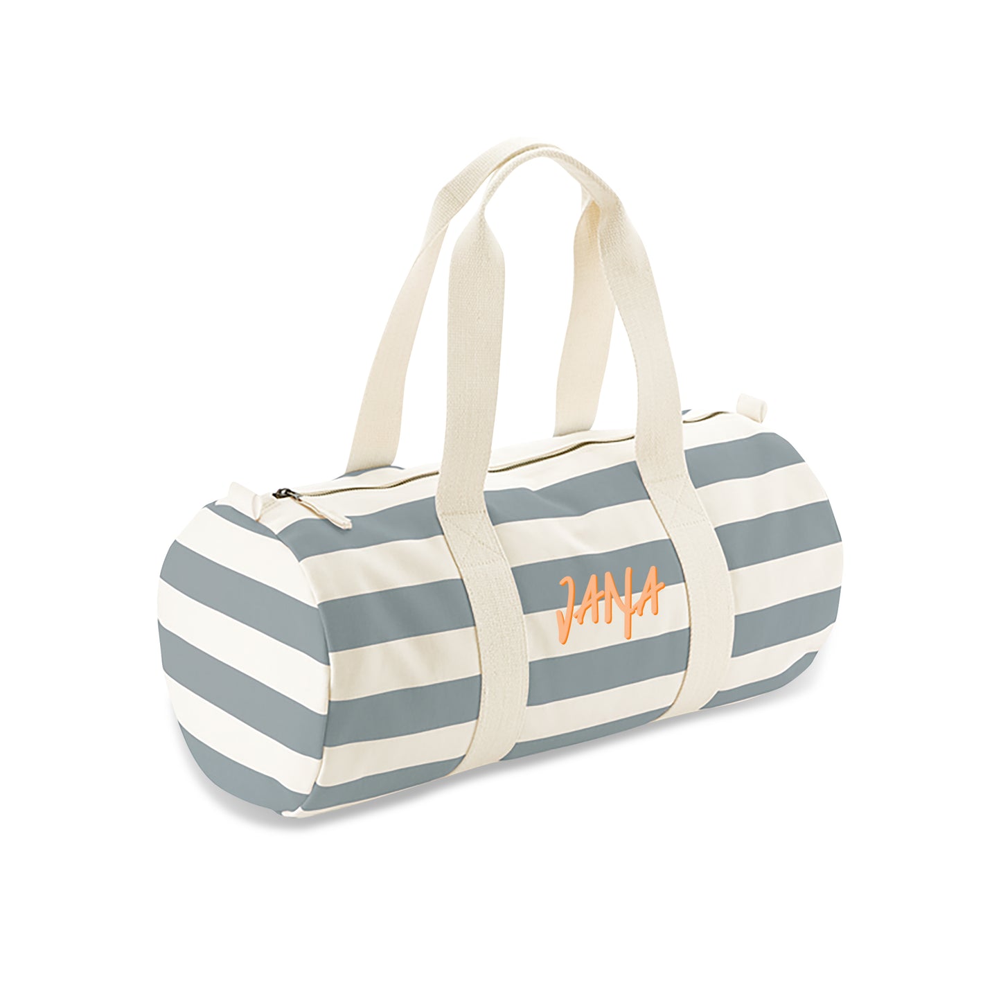 Gray Stripes Organic Barrel Bag D14