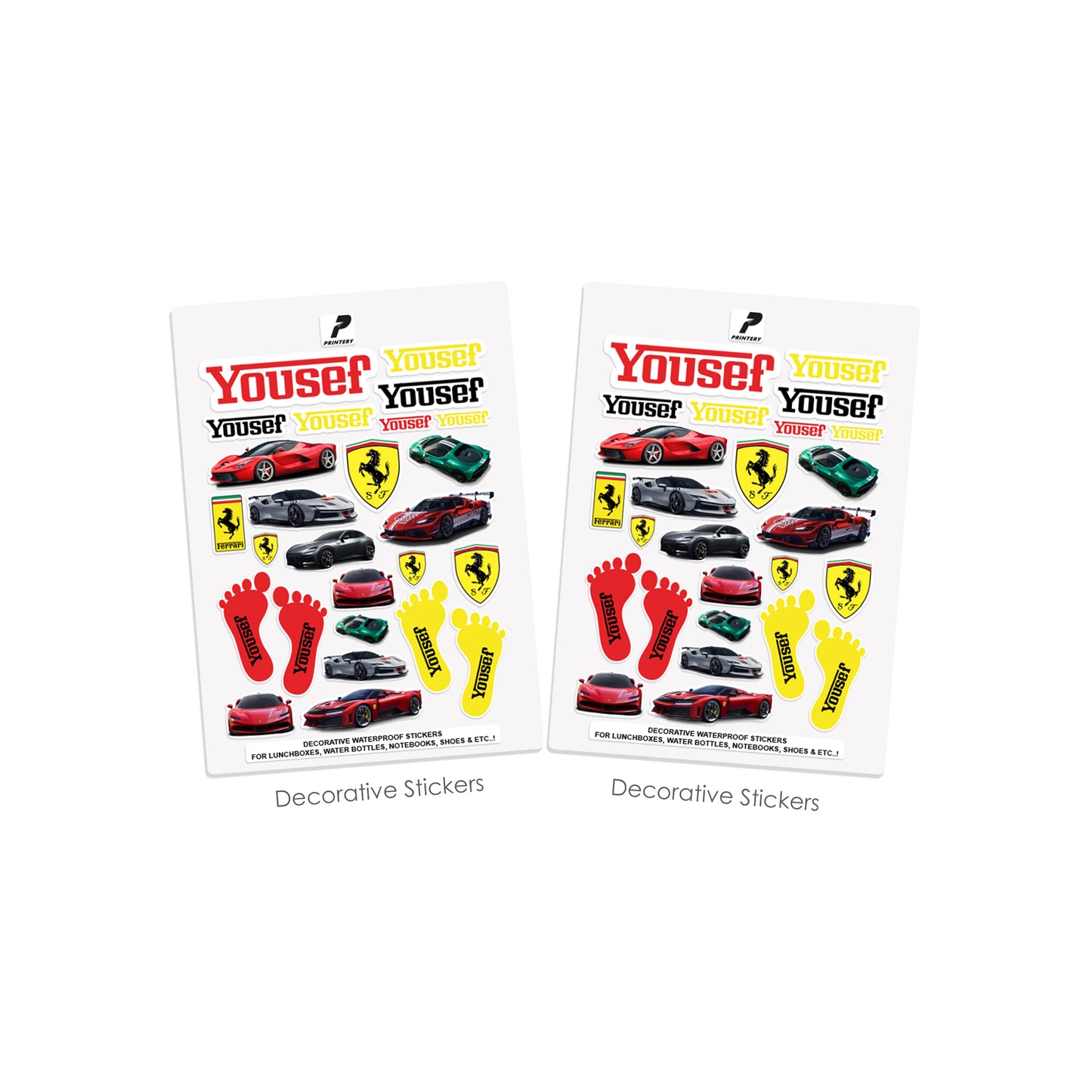 School Label Stickers Pack D169 - Ferrari