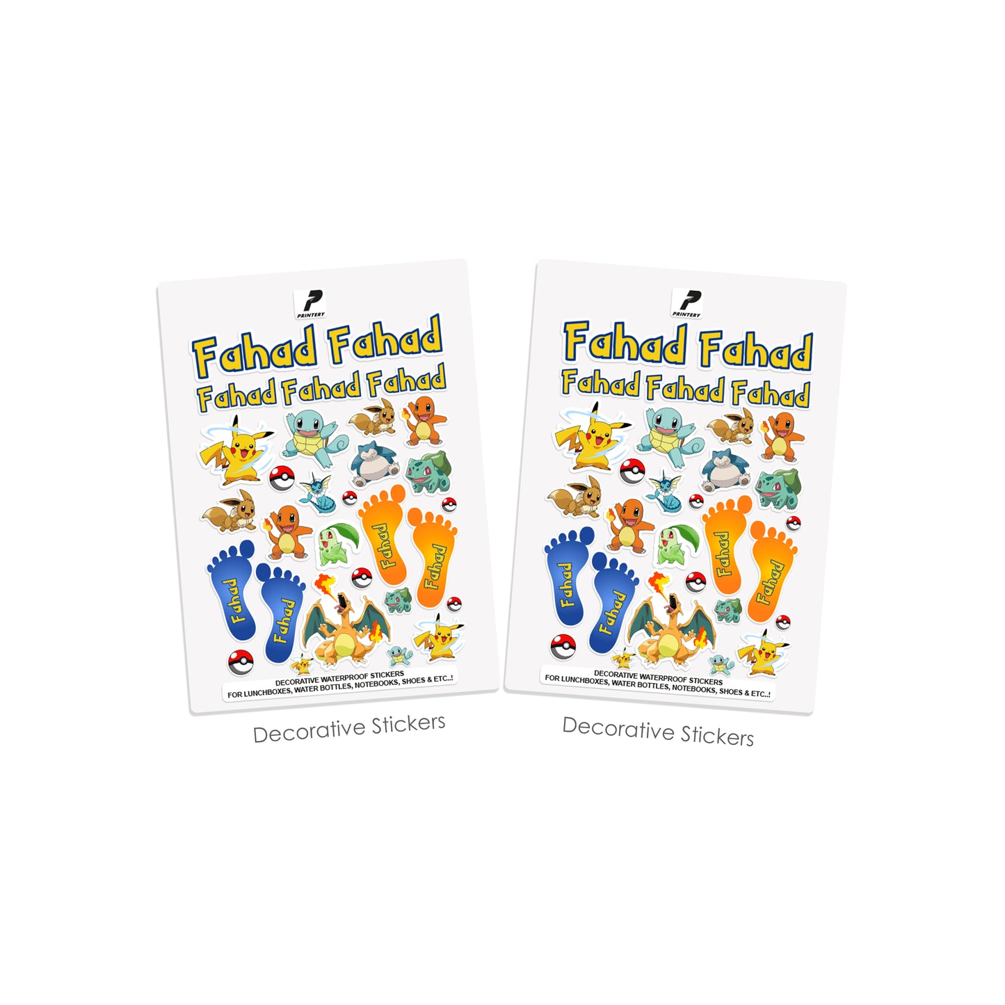 School Label Stickers Pack D150 - Pokemon