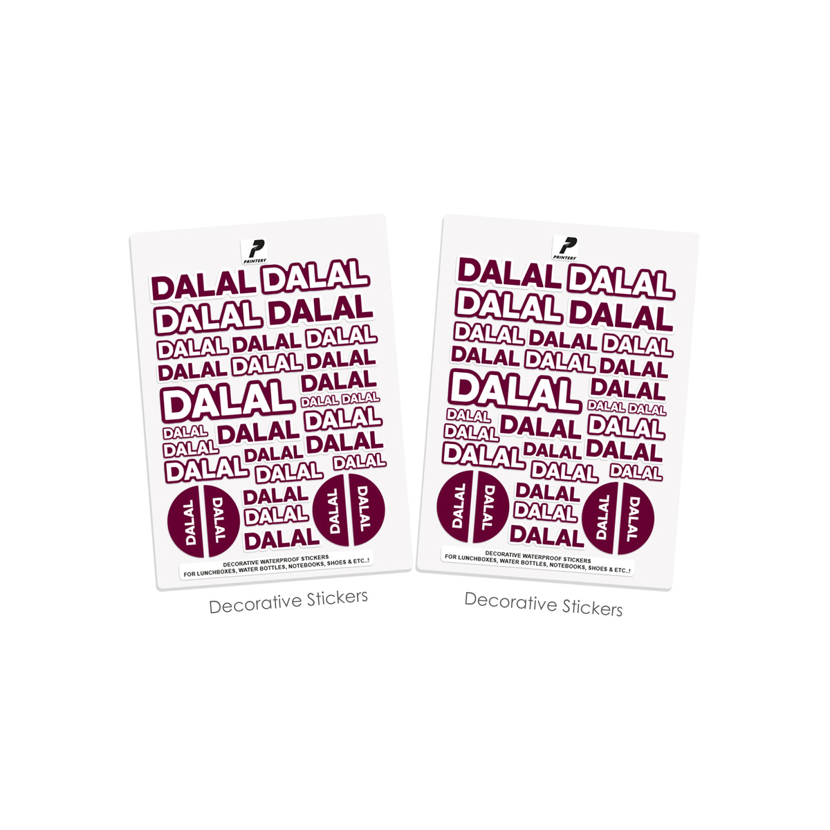 School Label Stickers Pack D186 - Burgundy