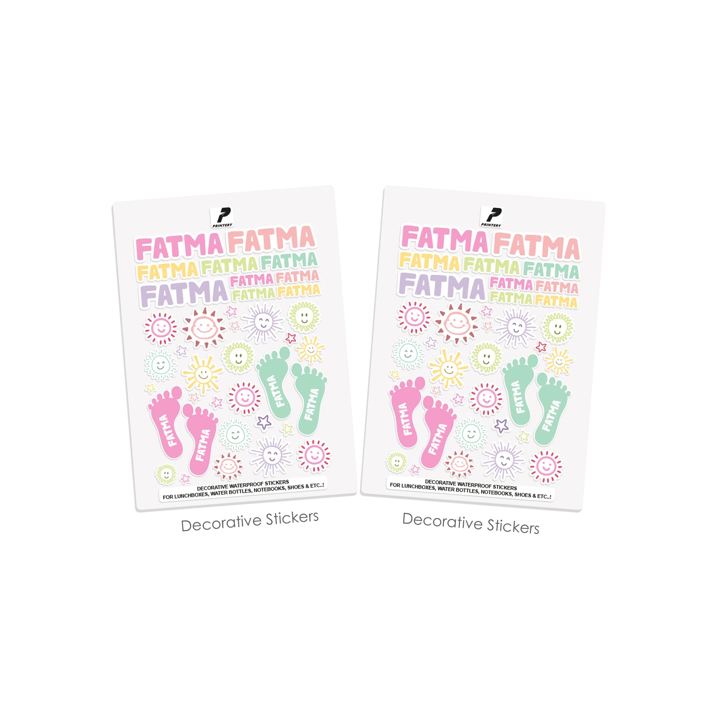 School Label Stickers Pack D149 - Pastel Sun