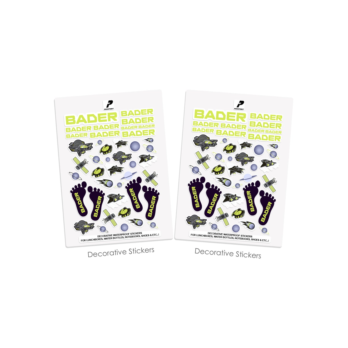 School Label Stickers Pack D141 - Fly high Space