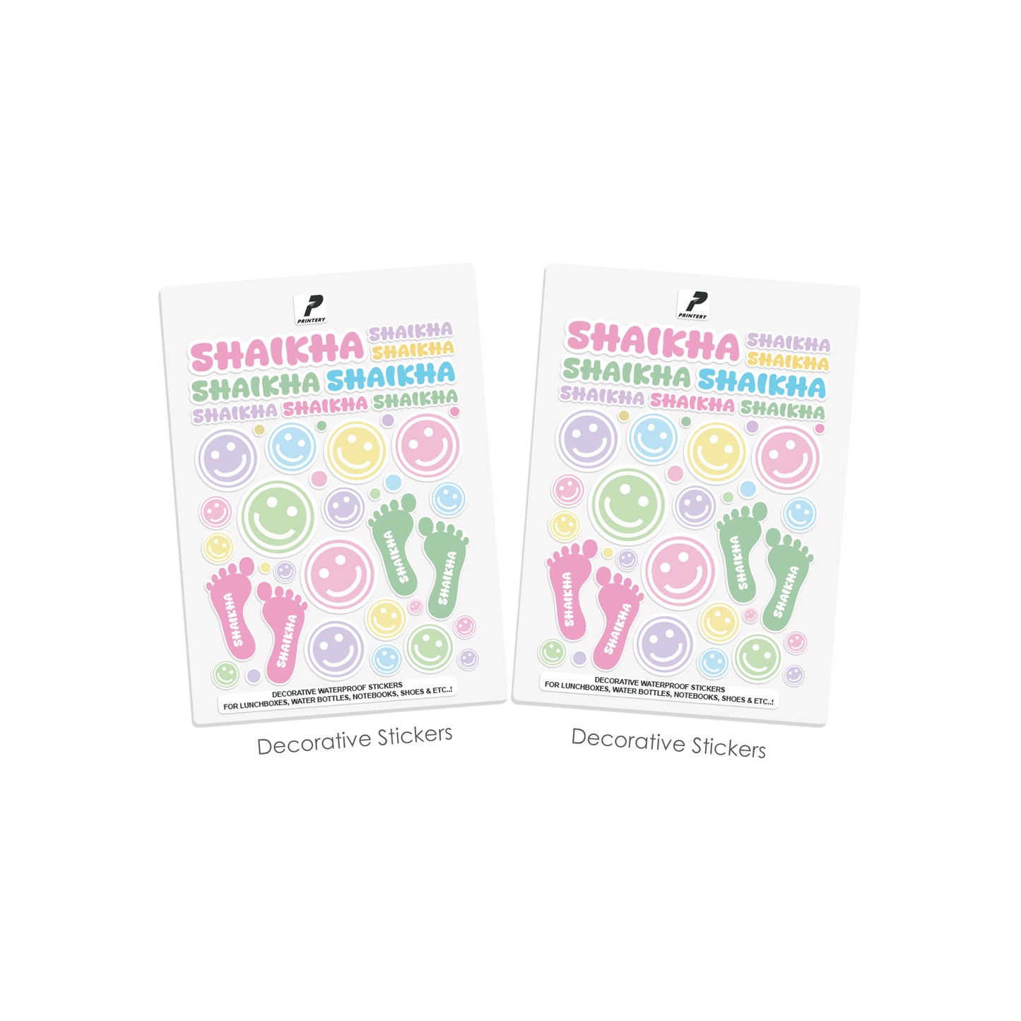 School Label Stickers Pack D153 - Smiley Face