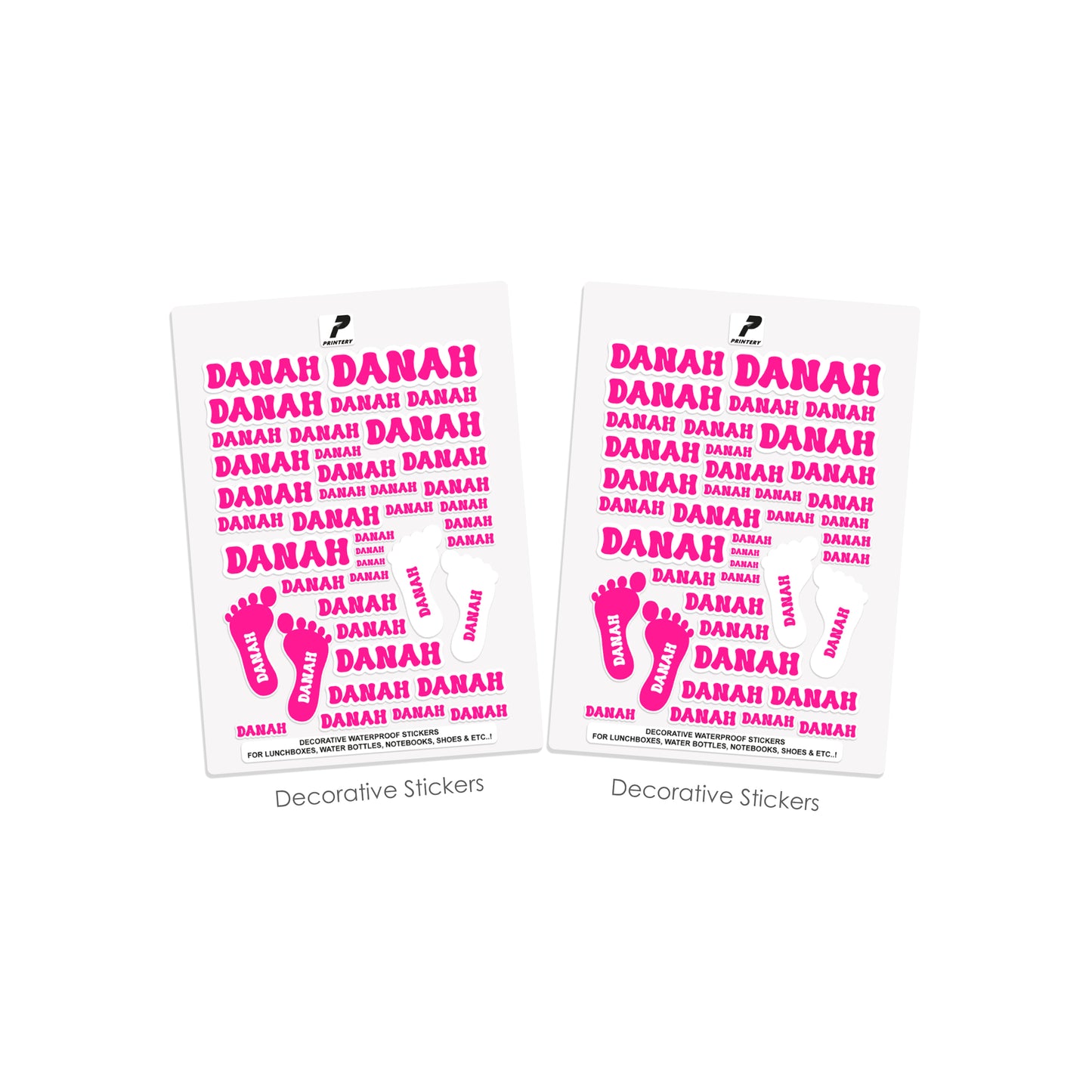 School Label Stickers Pack D146 - Pink Retro Check Pattern