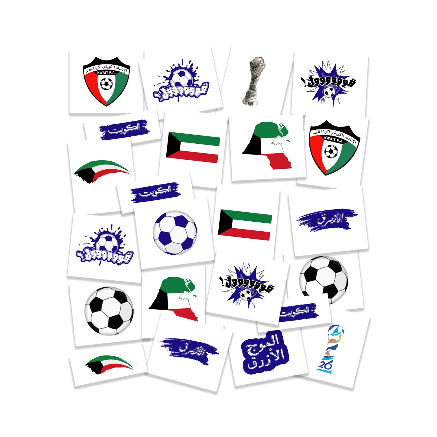 Kuwait Khaleeji Football Tattoo Pack