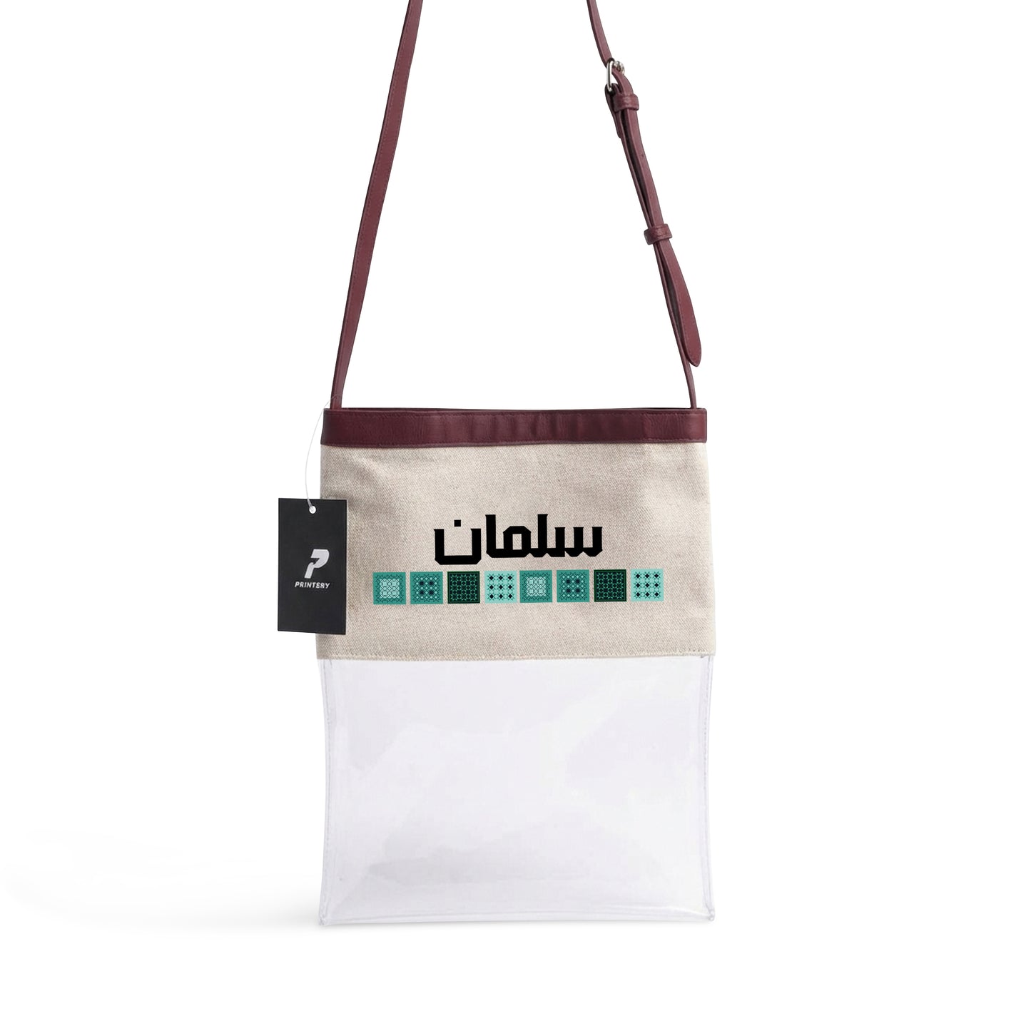 Gergean Leather Rectangle Cross Bag RD11 - Maroon