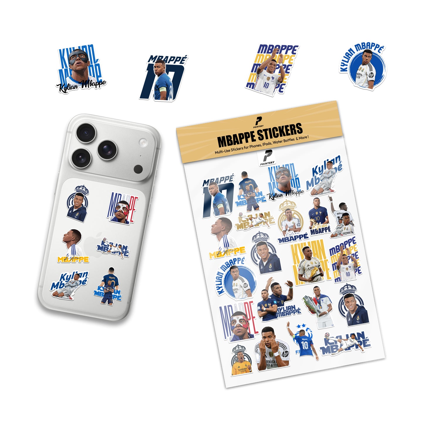 Kylian Mbappe Multi Use Sticker Pack