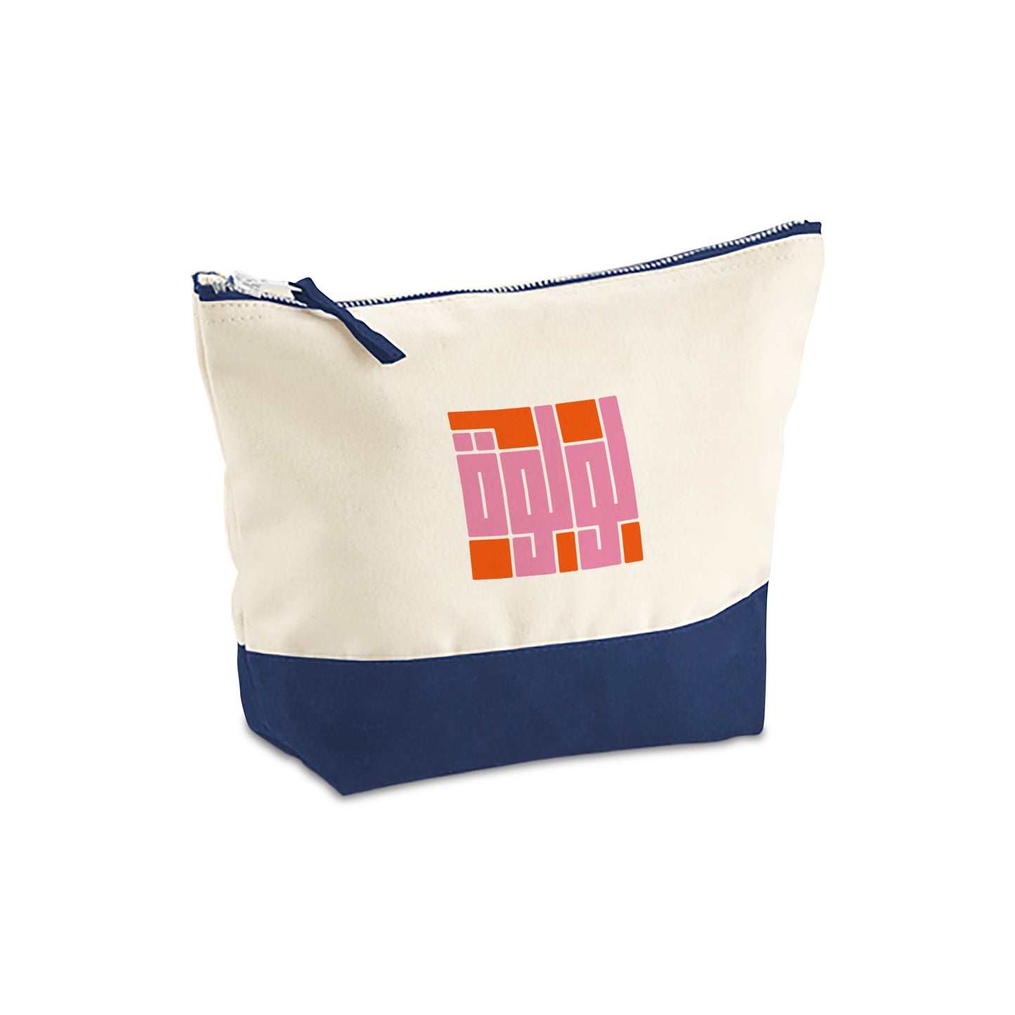 Natural/Blue Organic Accessory Bag D08