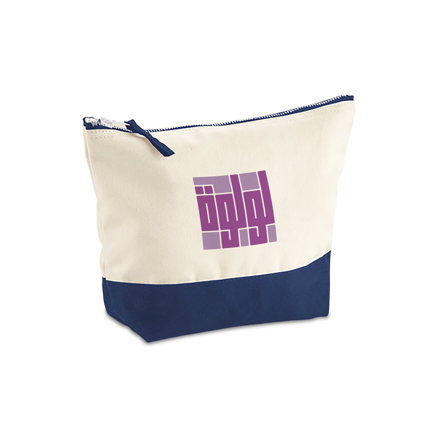 Natural/Blue Organic Accessory Bag D08