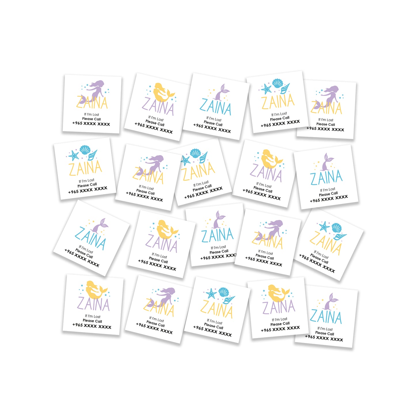 Mermaid Theme Child Safety Travel Tattoo