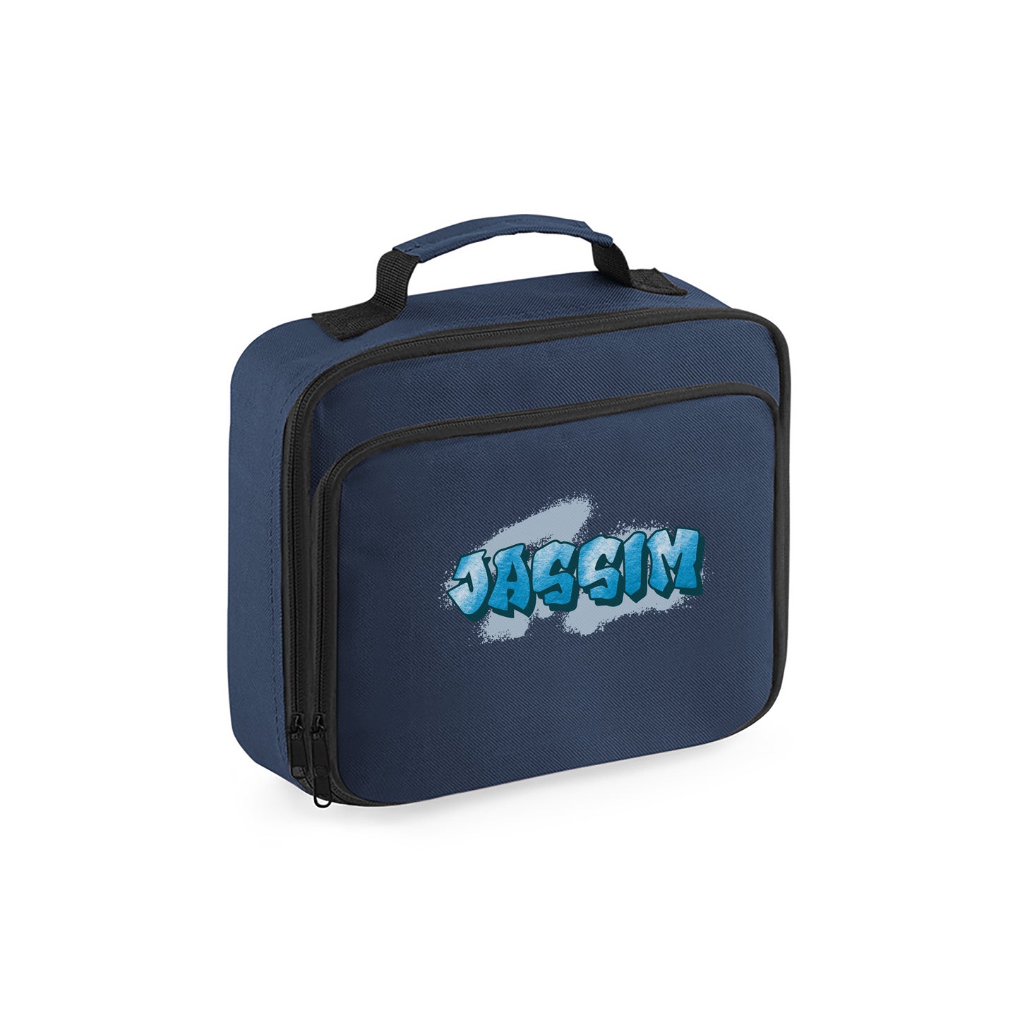Navy Blue School Lunch Cooler Bag - Graffiti