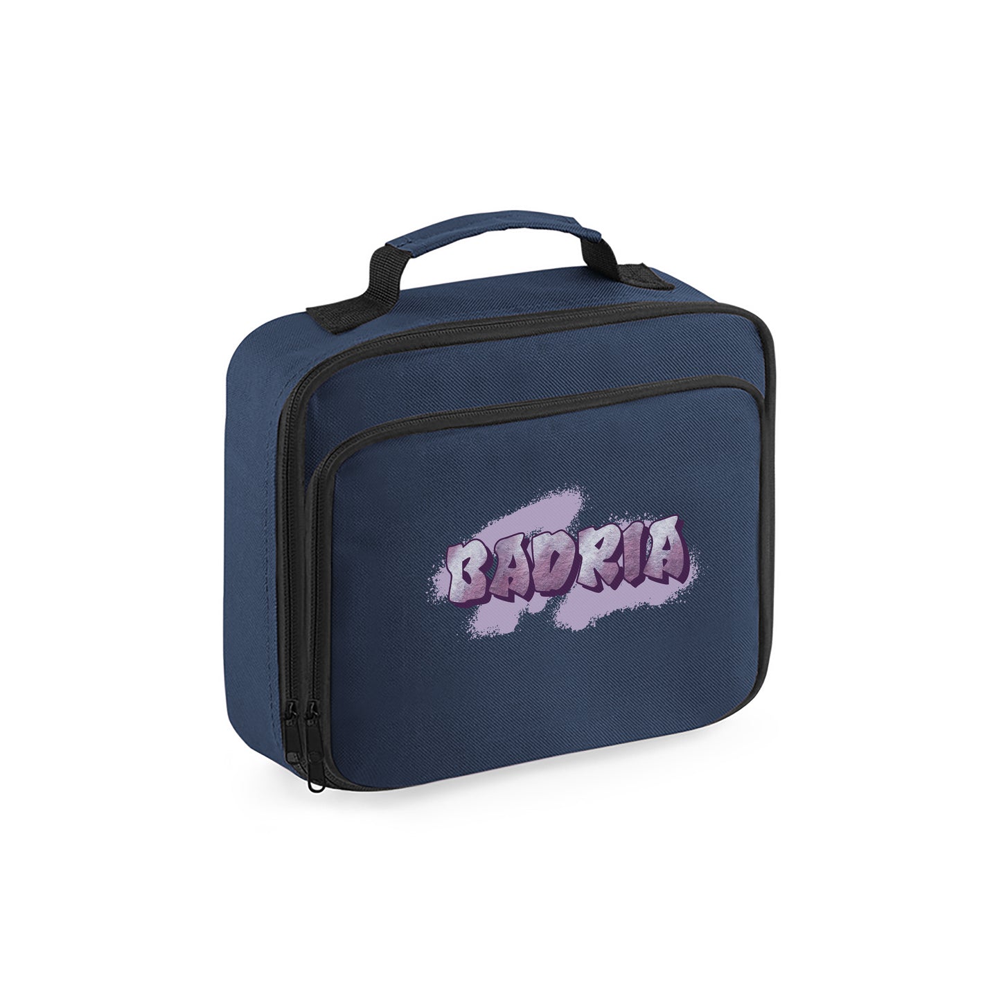 Navy Blue School Lunch Cooler Bag - Graffiti