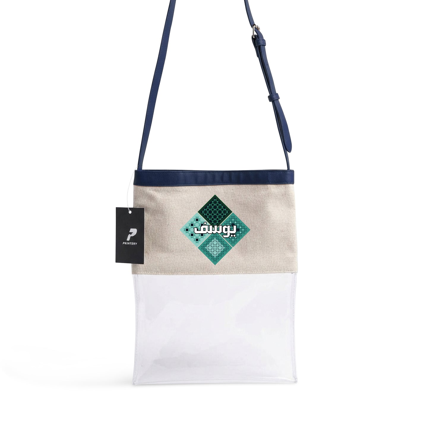 Gergean Leather Rectangle Cross Bag RD12 - Navy