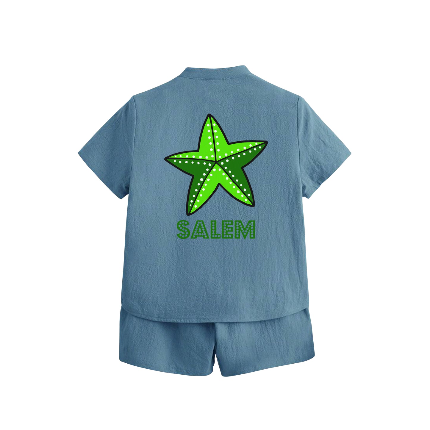 Light Blue Summer Shirt Set Star Fish