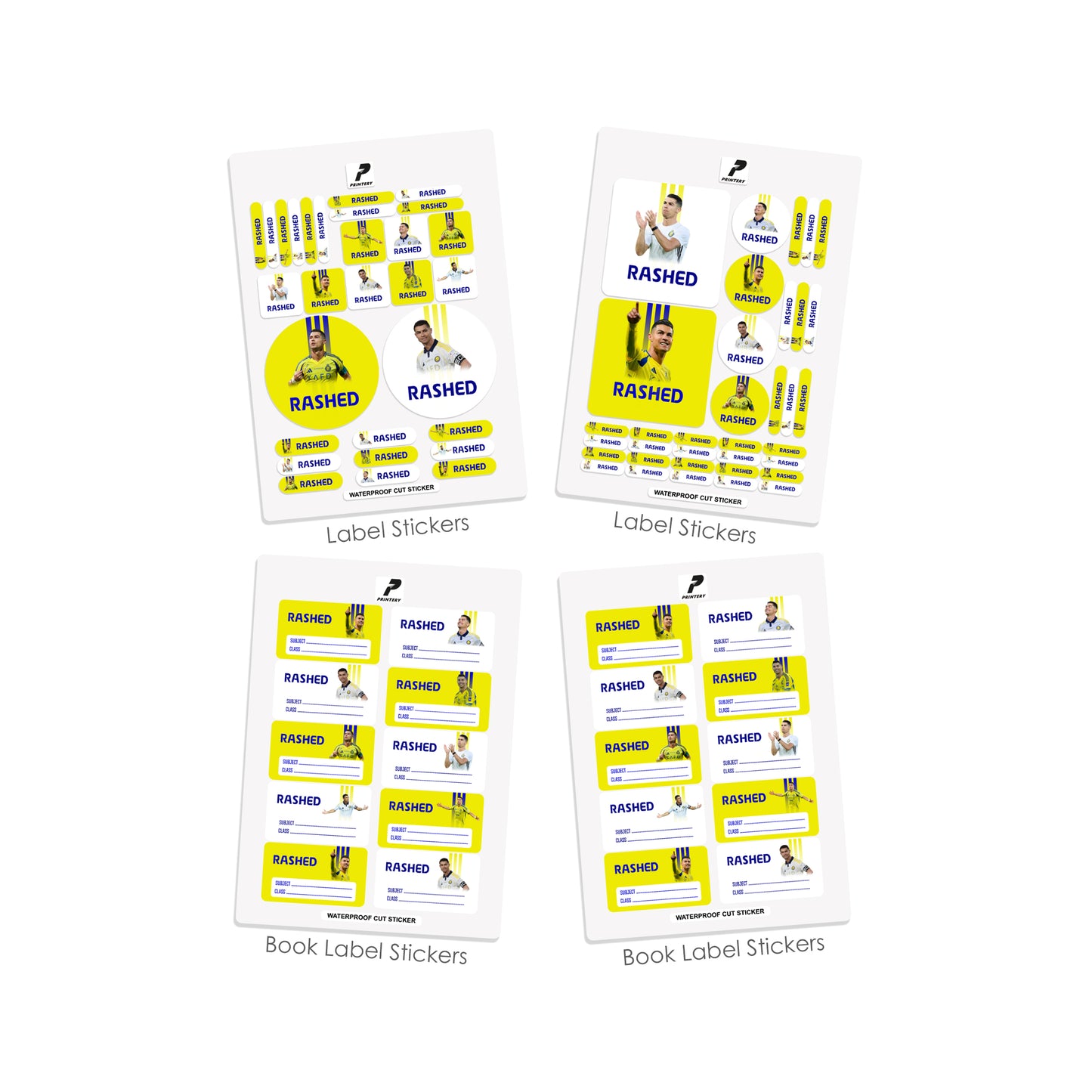 School Label Stickers Pack D168 - Ronaldo