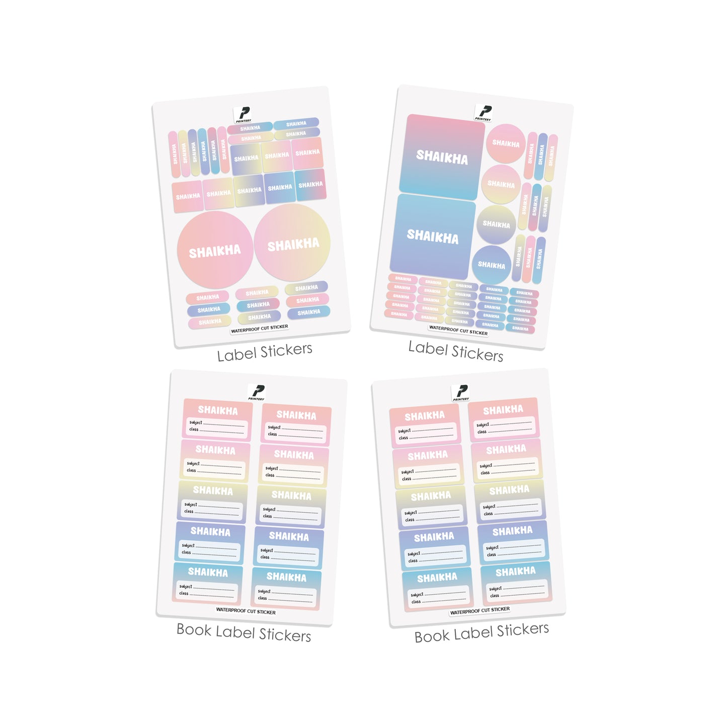 School Label Stickers Pack D140 - Basic Theme