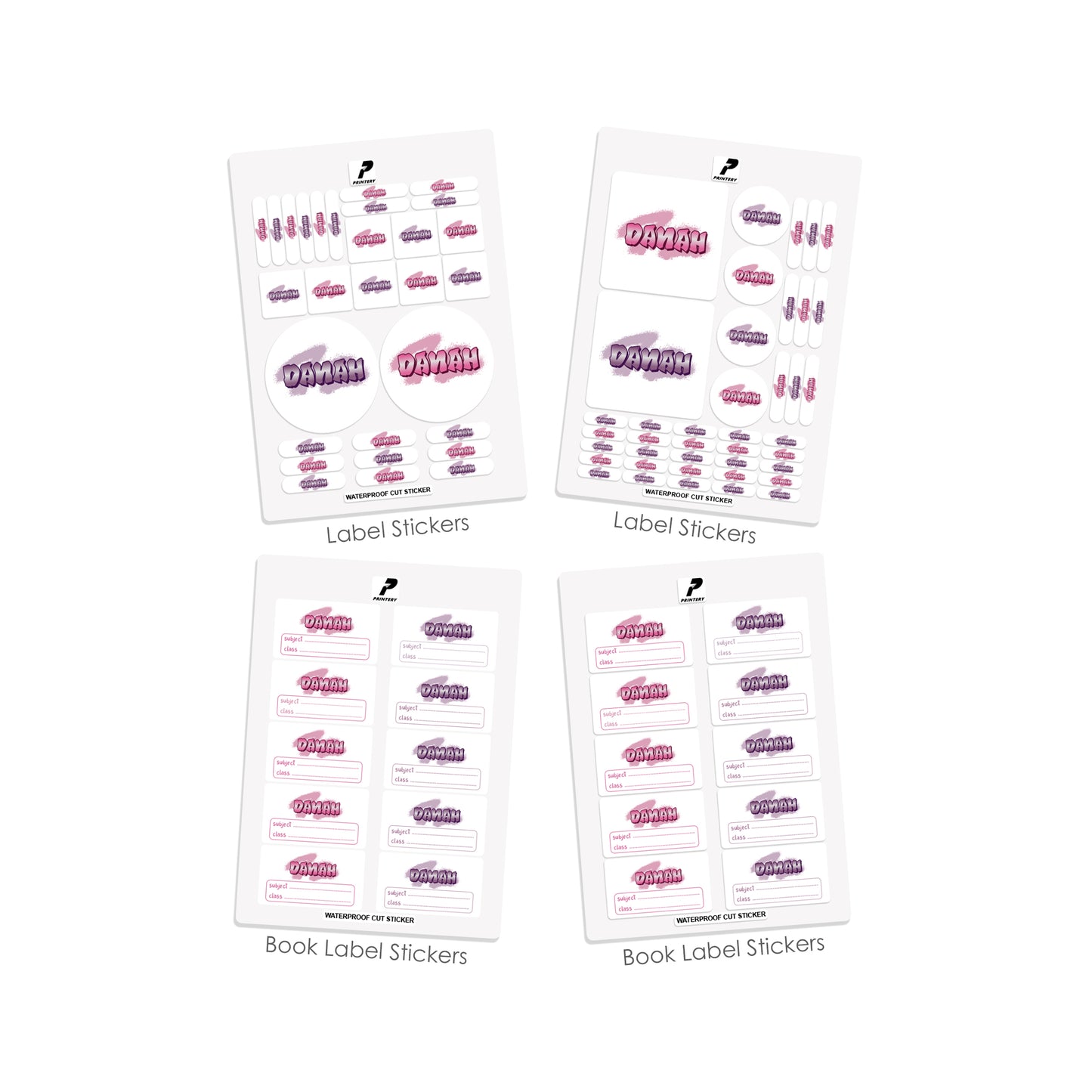 School Label Stickers Pack D142 - Graffiti Girl