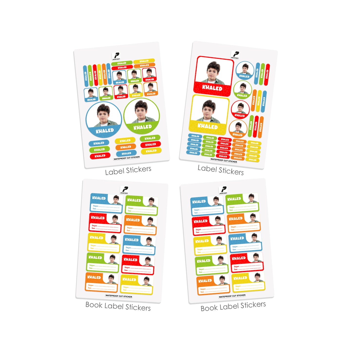 School Label Stickers Pack D133 - Boy Photo Theme