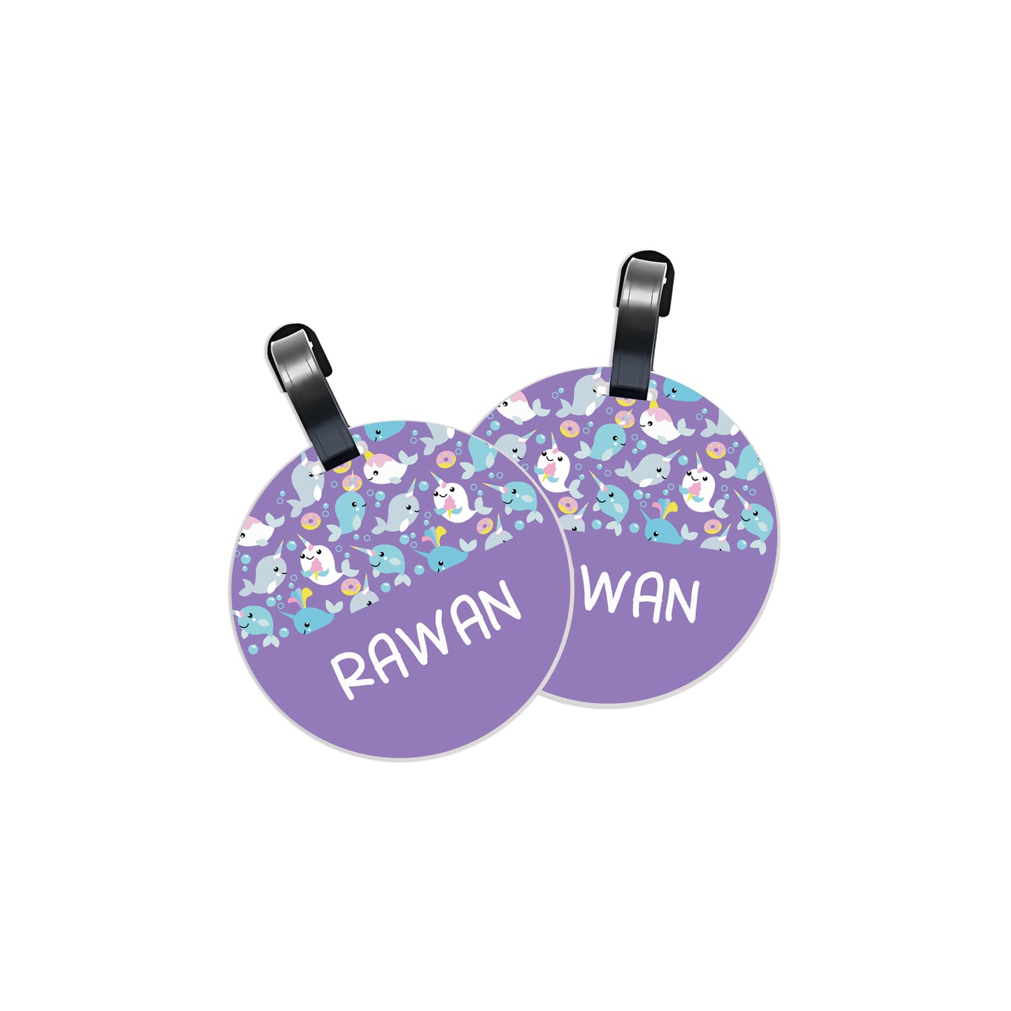School Tags D161 - Purple Fish